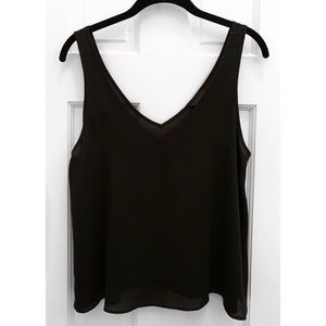 Topshop Black V-Neck Tank